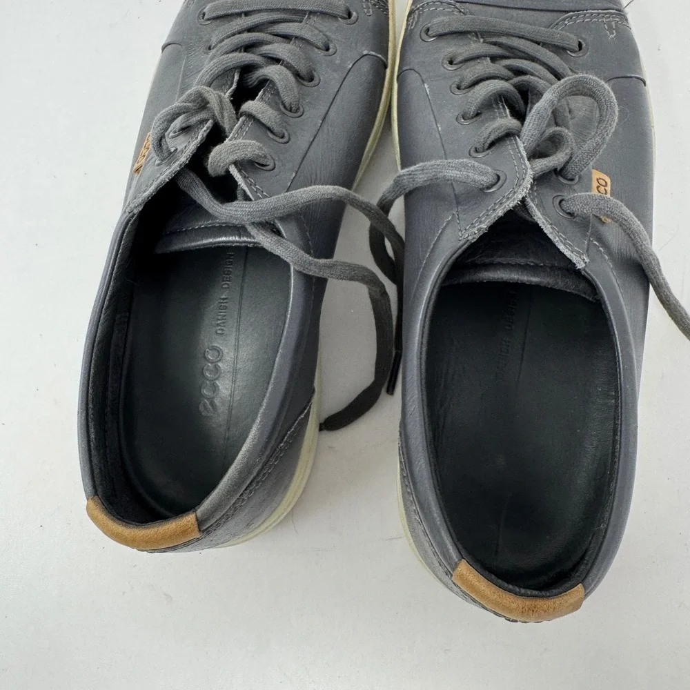 ECCO Soft 7‎ Mens Grey Leather Low Top Sneakers Size 45 US 11 430004-51054